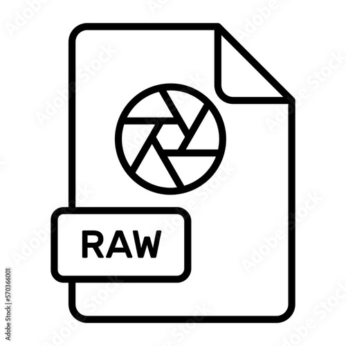 An amazing vector icon of RAW file, editable design
