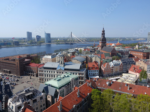 General view of the city of Riga from St Peter's church tower