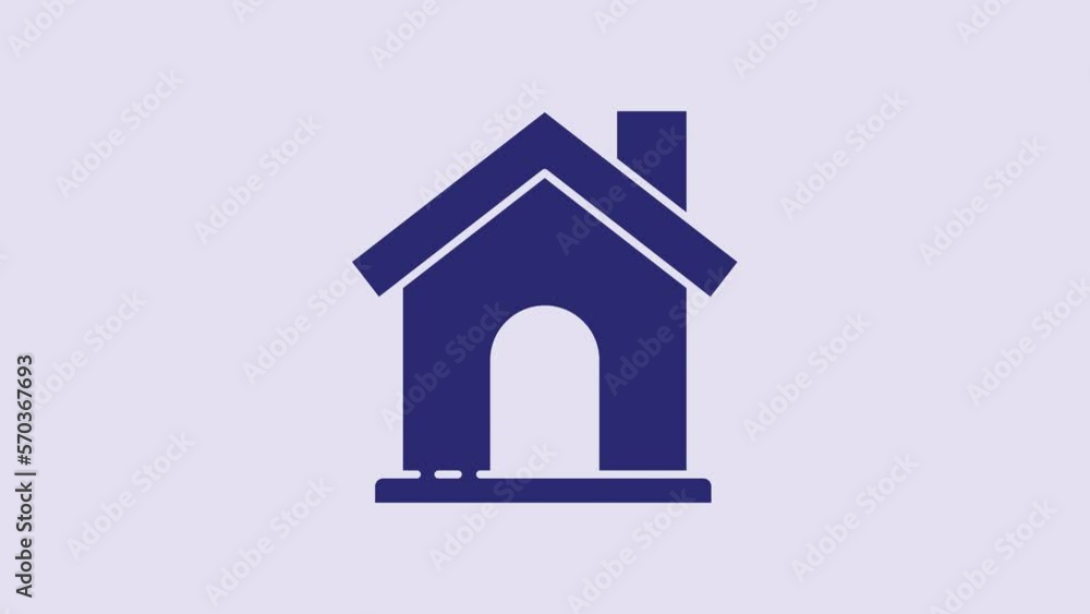 Blue House icon isolated on purple background. Home symbol. 4K Video motion graphic animation Blue House icon isolated on purple background. Home symbol. 4K Video motion graphic animation