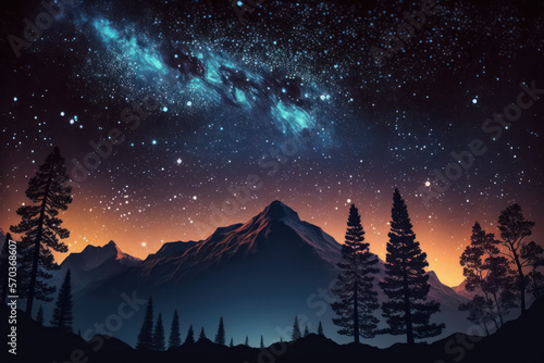 Starry Night Sky Background - AI Generated