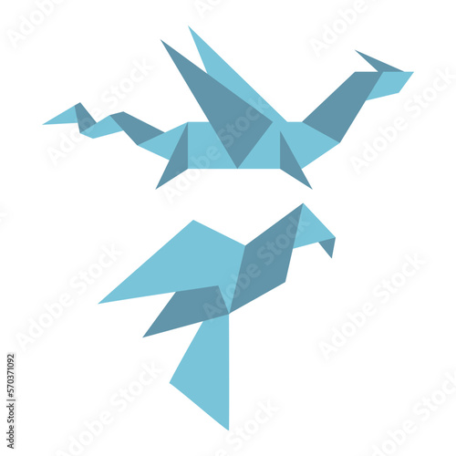 Japan Origami Paper Crane and Dragon Icon