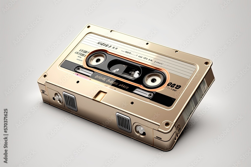 Fototapeta premium audio cassette isolated on white