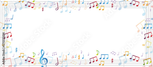 note musicali su sfondo nero, concetto di musica, concerto