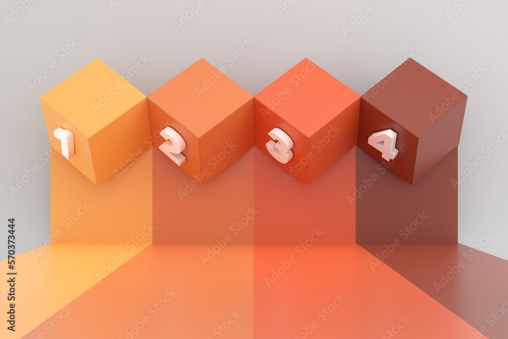 Obraz premium Set of infographic colorful banners square sections
