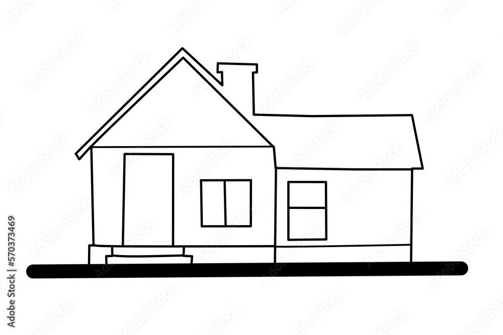 Simple house sketch with white background. Vector illustration. Simple house sketch with white background. Vector illustration.