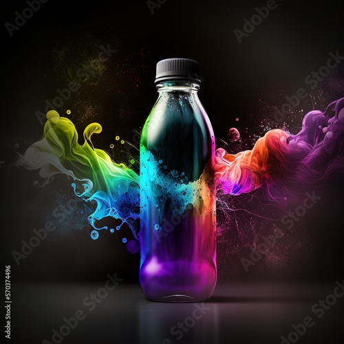 Vibrant Bottle, color splash