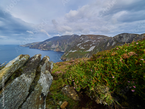 view over the spectacular cliffs of slieve league. photo