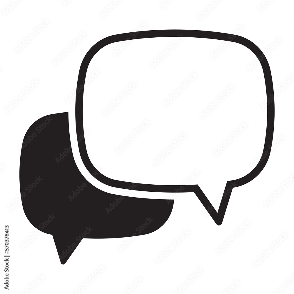 Naklejka premium Chat icon vector isolated element. Talk bubble speech sign. Blank bubble vector icon. Message vector icon.