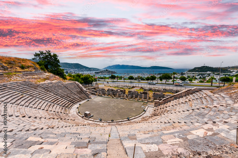 Naklejka premium The theater of ancient Halicarnassus in Bodrum, Turkey