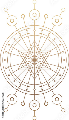 Golden spiritual mystical line symbol