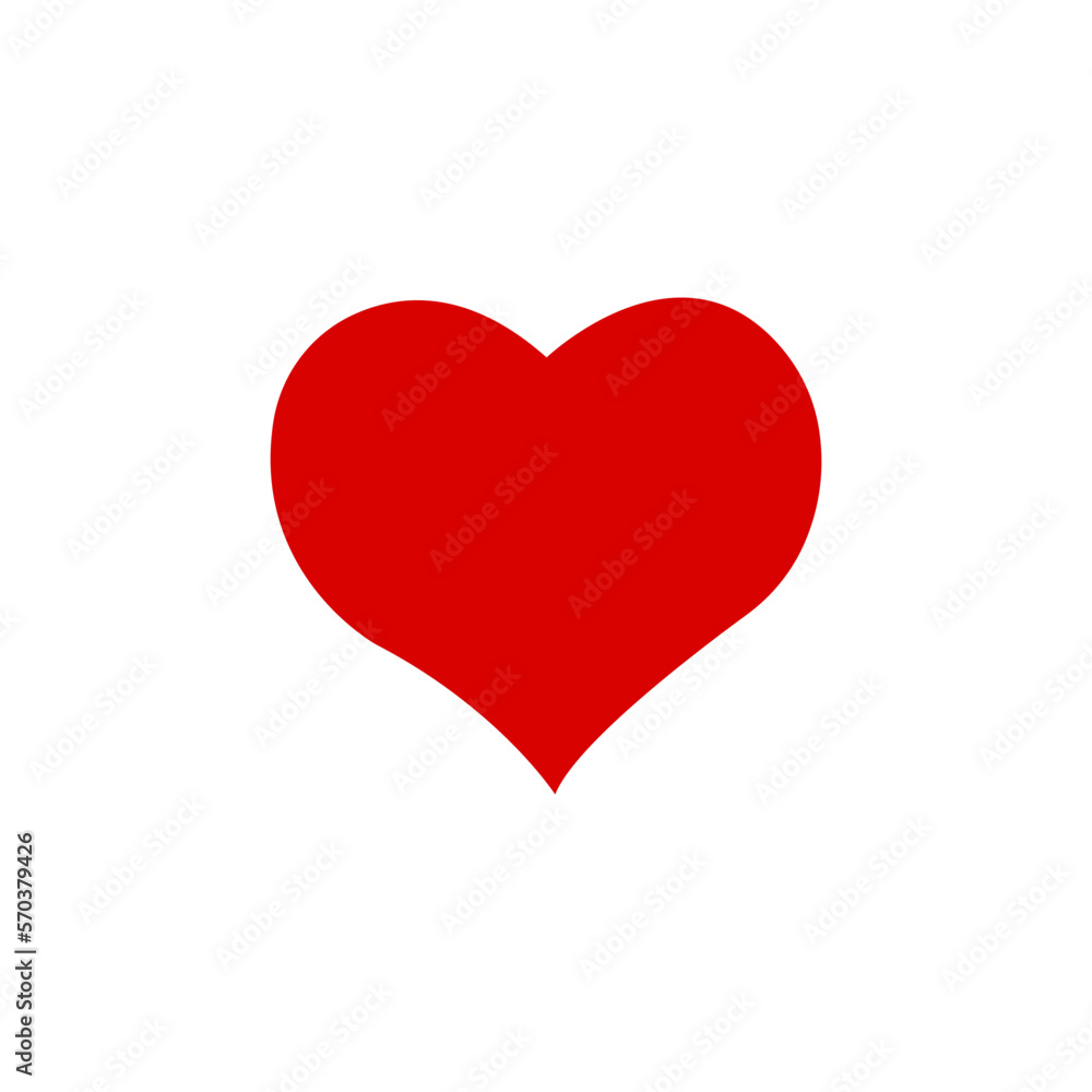 Vector image of a red heart isolated on a white background. Graphic design.