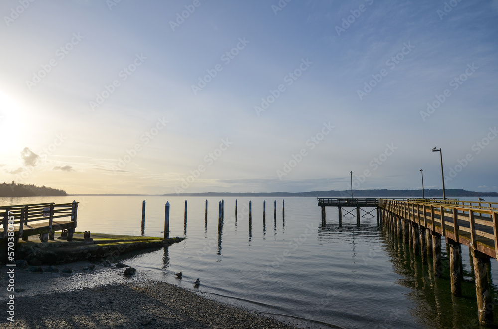 Obraz premium slipway at sunset