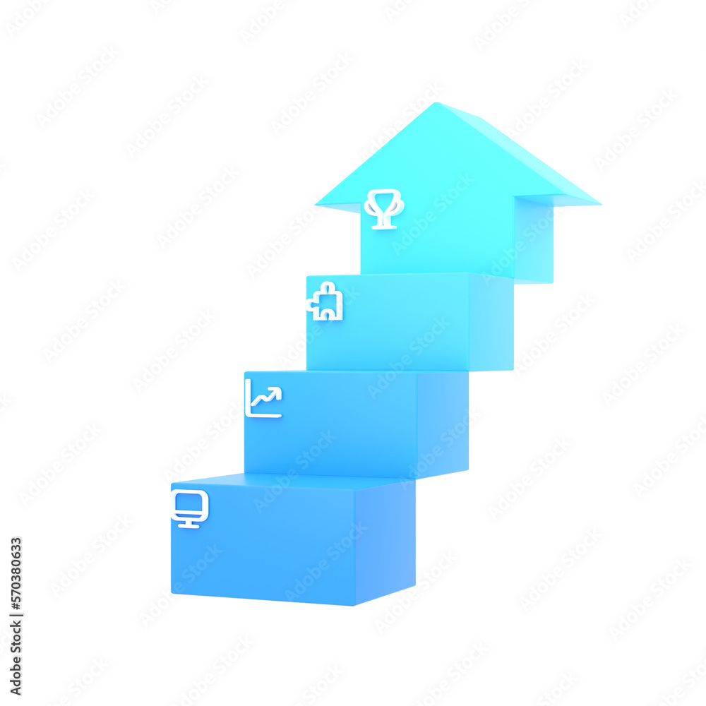 infographic chart template in modern style in an arrow staircase infographic chart template in modern style in an arrow staircase