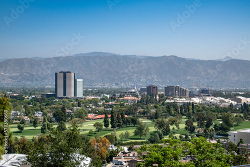 Fotografie City Skyline of Universal City in Los Angeles, CA