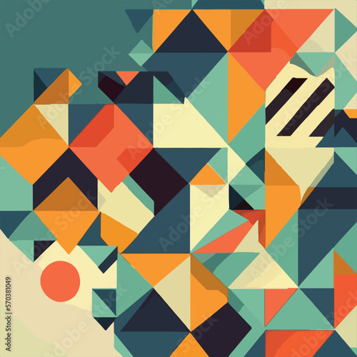 Colorful flat shape geometric background vector illustration