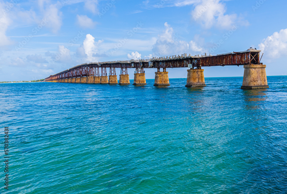 The Historic Bahia Honda Bridge From Spanish Harbor, Big Pine Key, Florida, USA The Historic Bahia Honda Bridge From Spanish Harbor, Big Pine Key, Florida, USA