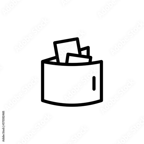 Wallet icon isolated on black. Wallet symbol suitable for graphic design and websites on a white background.