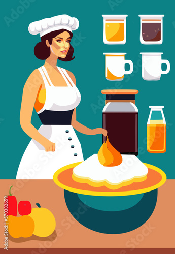 Collection of people cooking at home. Collection of cartoon man and woman preparing food. Cartoon character flat vector illustration.