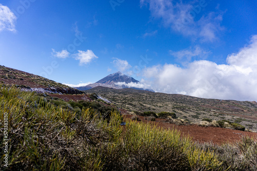 Winter Teide volcano, magic of landscape and freezing of nature