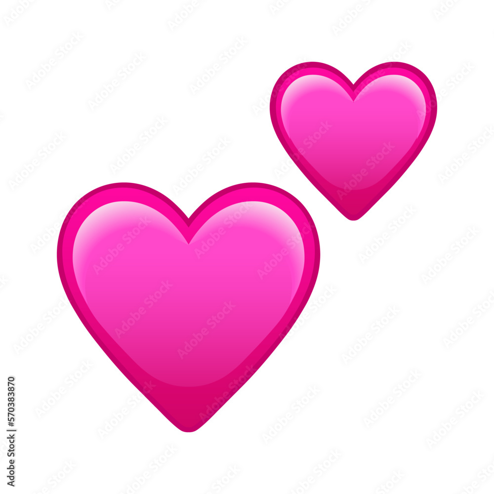 Pink couple hearts Large size of emoji romance icon