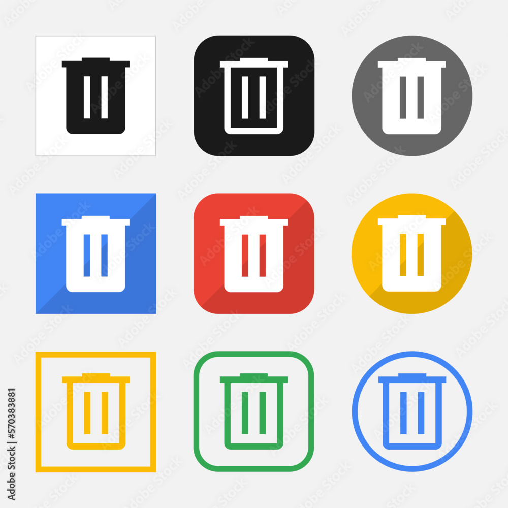 Set of Delete icons for your web site or mobile app Set of Delete icons for your web site or mobile app