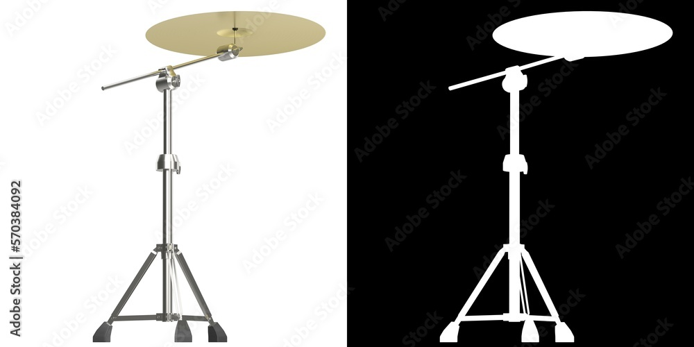3D rendering illustration of a ride cymbal
