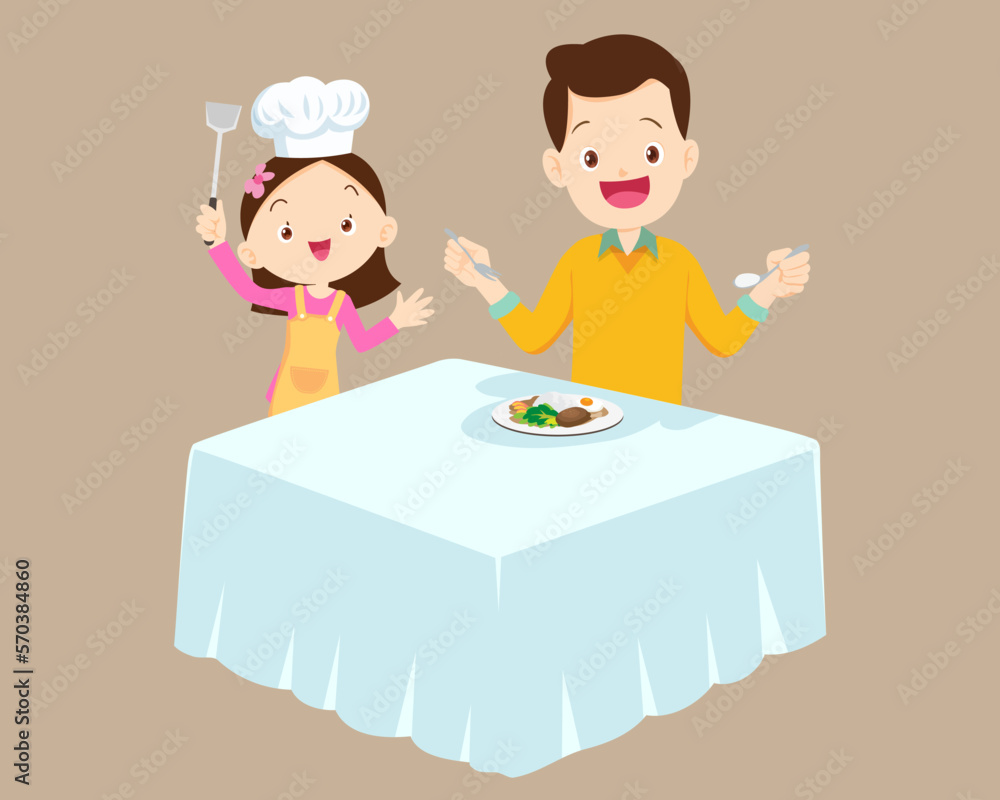 cute little chef kids serving food to table cute little chef kids serving food to table