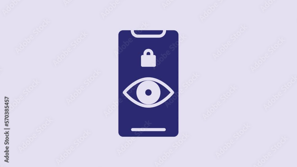 Blue Eye scan icon isolated on purple background. Scanning eye. Security check symbol. Cyber eye sign. 4K Video motion graphic animation Blue Eye scan icon isolated on purple background. Scanning eye. Security check symbol. Cyber eye sign. 4K Video motion graphic animation