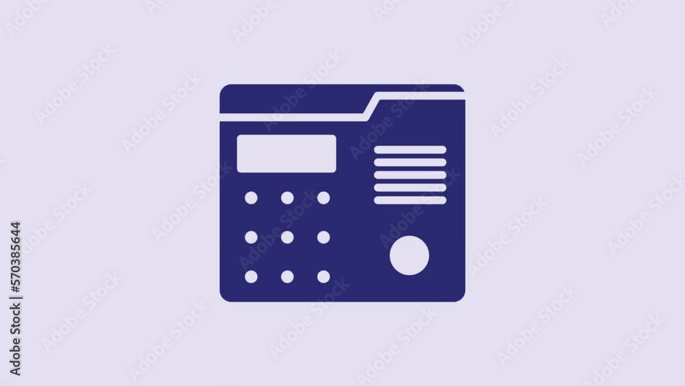 Blue House intercom system icon isolated on purple background. 4K Video motion graphic animation Blue House intercom system icon isolated on purple background. 4K Video motion graphic animation