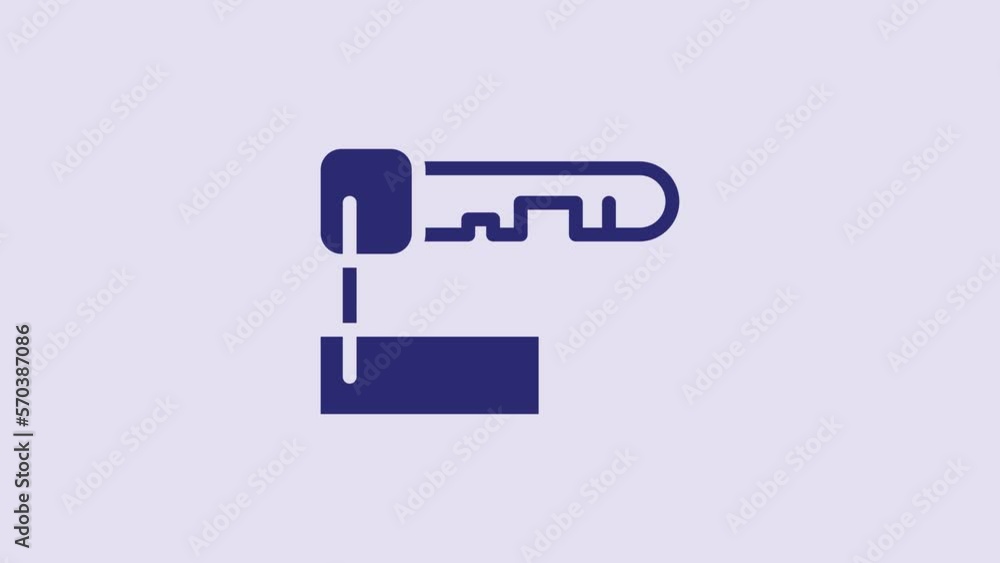 Blue Marked key icon isolated on purple background. 4K Video motion graphic animation Blue Marked key icon isolated on purple background. 4K Video motion graphic animation