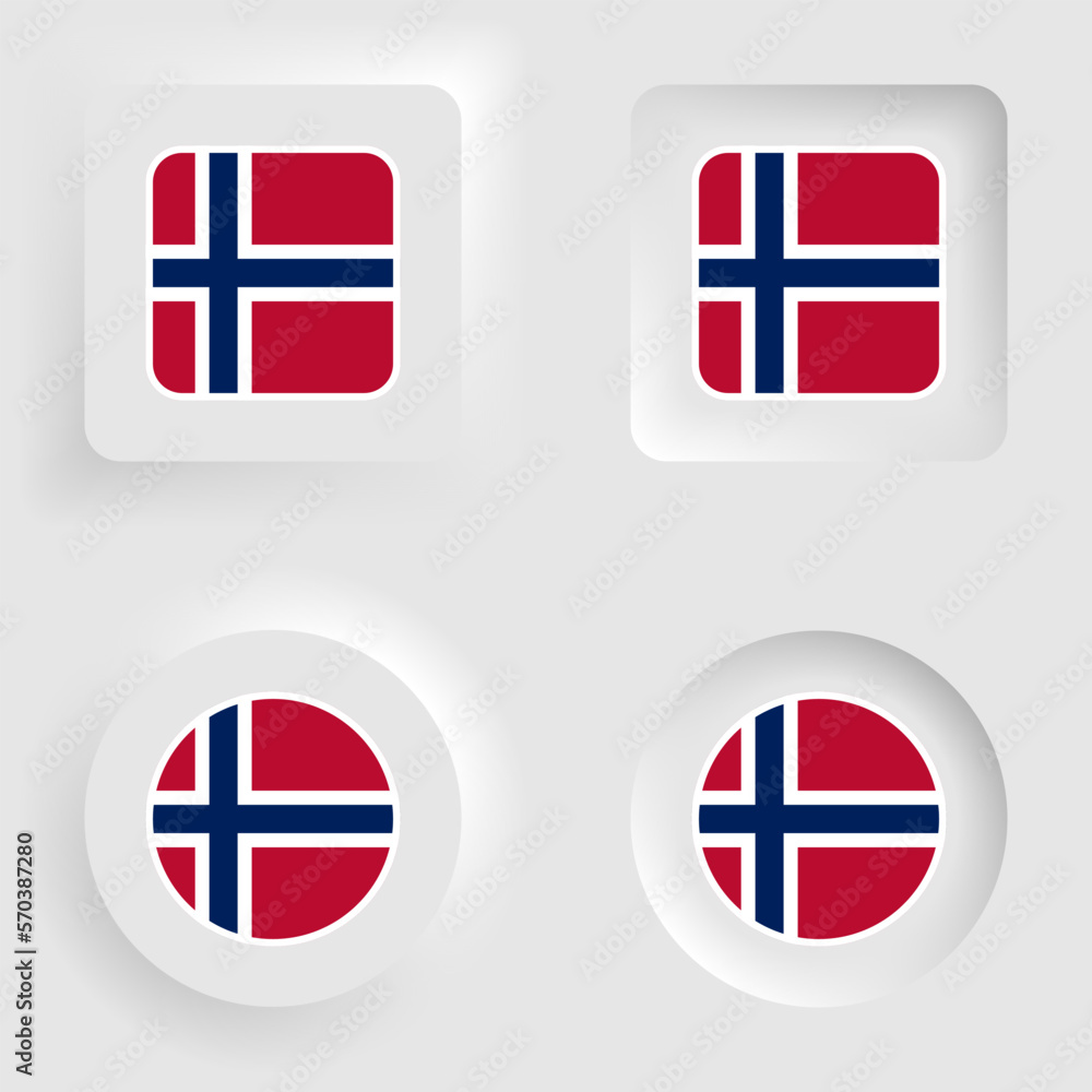 Obraz premium Norway neumorphic graphic and label set.