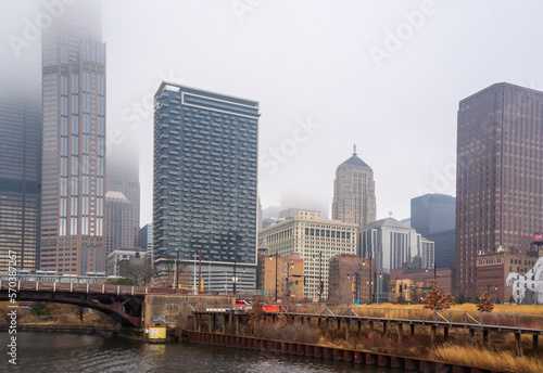 Jan 01  2023  Illinois  US. Traveling down the Chicago River in Illinois  USA. The city is well-known for its riverside sky rocket buildings. The architecture is a mix of old and new designs.