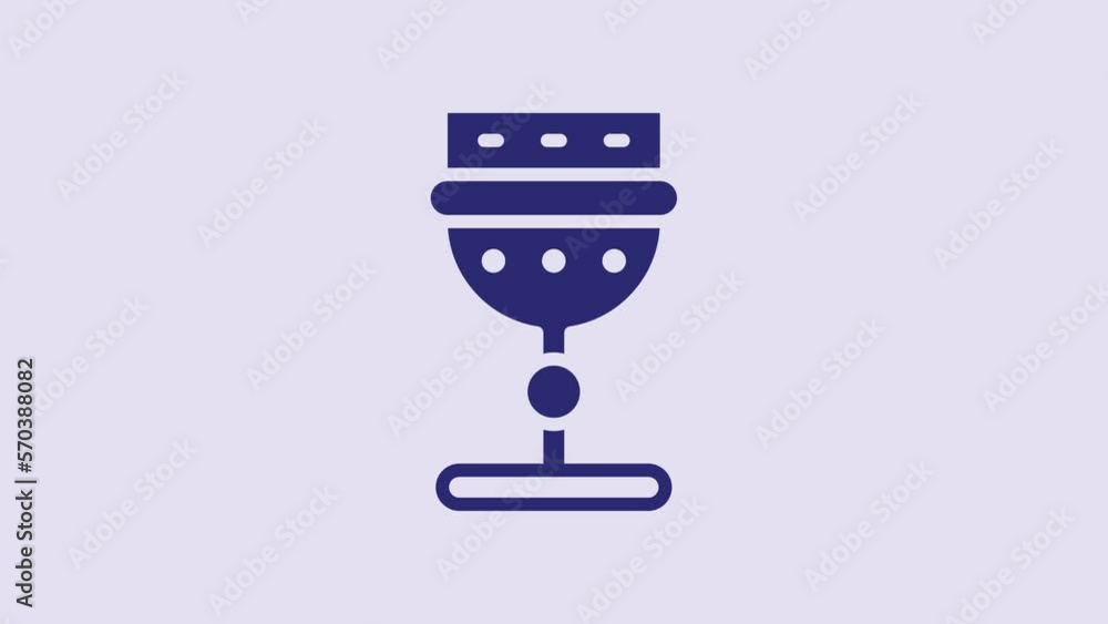 Blue Medieval goblet icon isolated on purple background. 4K Video motion graphic animation Blue Medieval goblet icon isolated on purple background. 4K Video motion graphic animation
