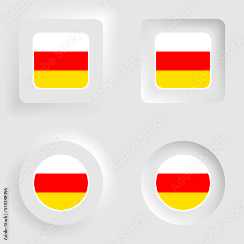 Free Download South Ossetia neumorphic graphic and label set. - GFXLoad