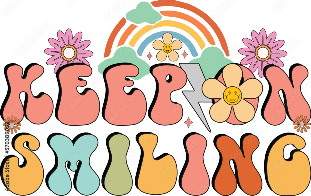 Fototapeta premium Retro Positive Vibes Design