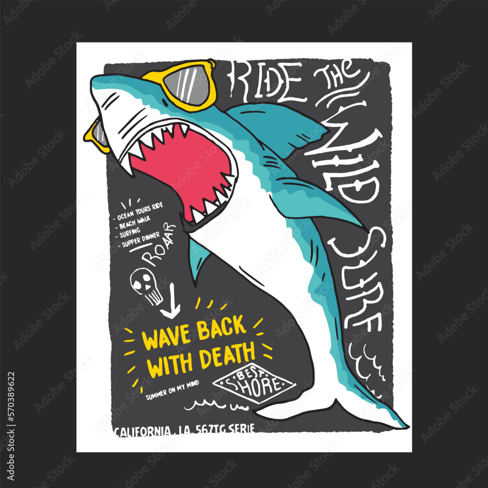 shark illustration for print