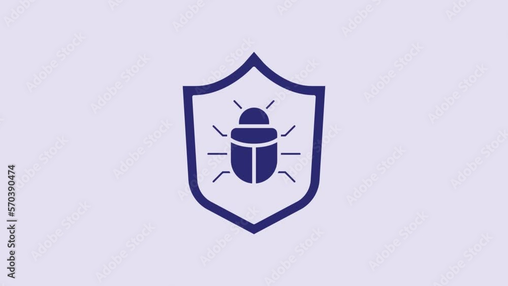 Blue System bug concept icon isolated on purple background. Code bug concept. Bug in the system. Bug searching. 4K Video motion graphic animation Blue System bug concept icon isolated on purple background. Code bug concept. Bug in the system. Bug searching. 4K Video motion graphic animation