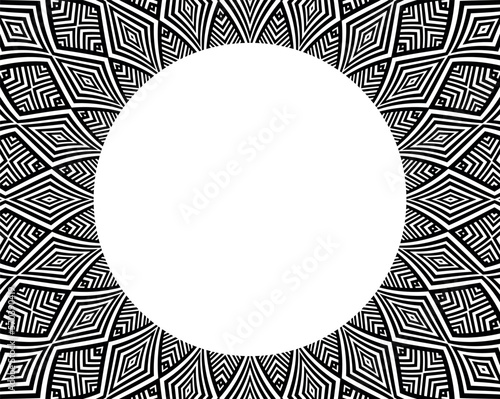 Abstract background with optical illusion wave. Black and white horizontal lines with wavy distortion effect for prints, web pages, template, posters, monochrome backgrounds and pattern