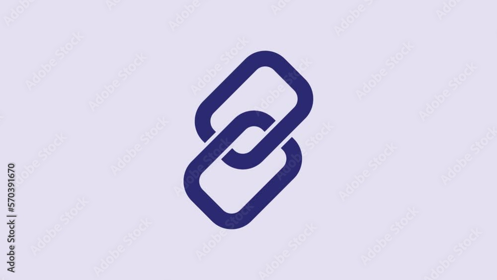 Blue Chain link icon isolated on purple background. Link single. Hyperlink chain symbol. 4K Video motion graphic animation Blue Chain link icon isolated on purple background. Link single. Hyperlink chain symbol. 4K Video motion graphic animation