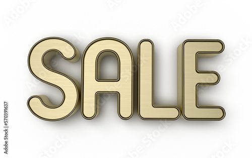 Isolated Word SALE, Larger than Life 3D Alphabet Illustration on White Background.