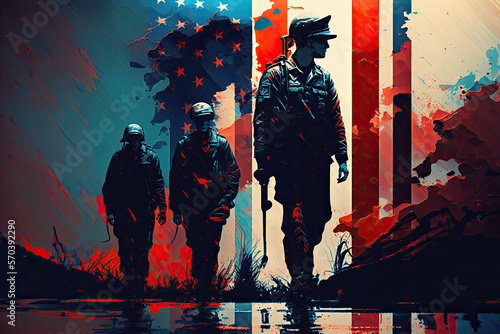 Memorial Day Background  for Military made with generative ai