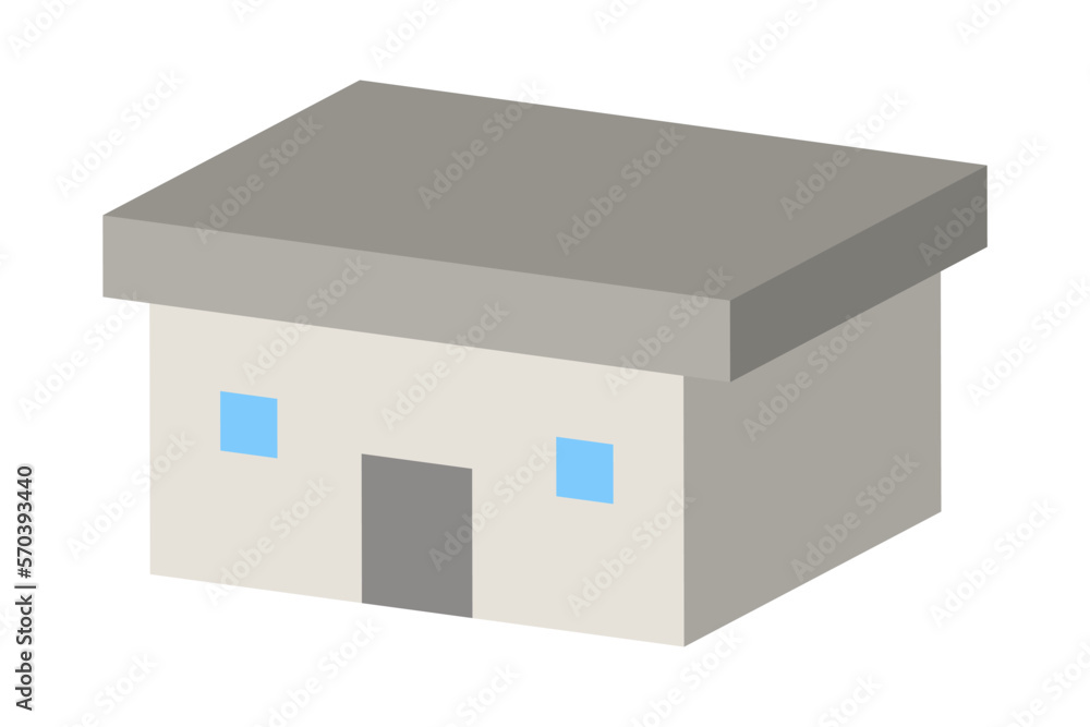 建物、家の立体イラスト 建物、家の立体イラスト