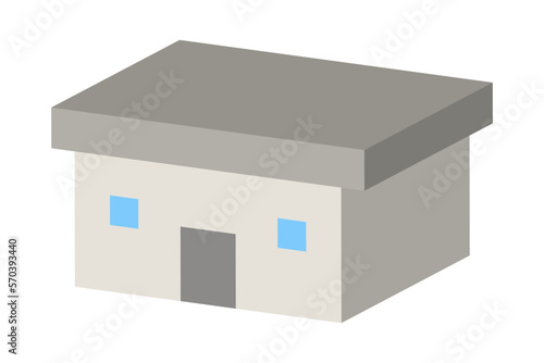 建物、家の立体イラスト	