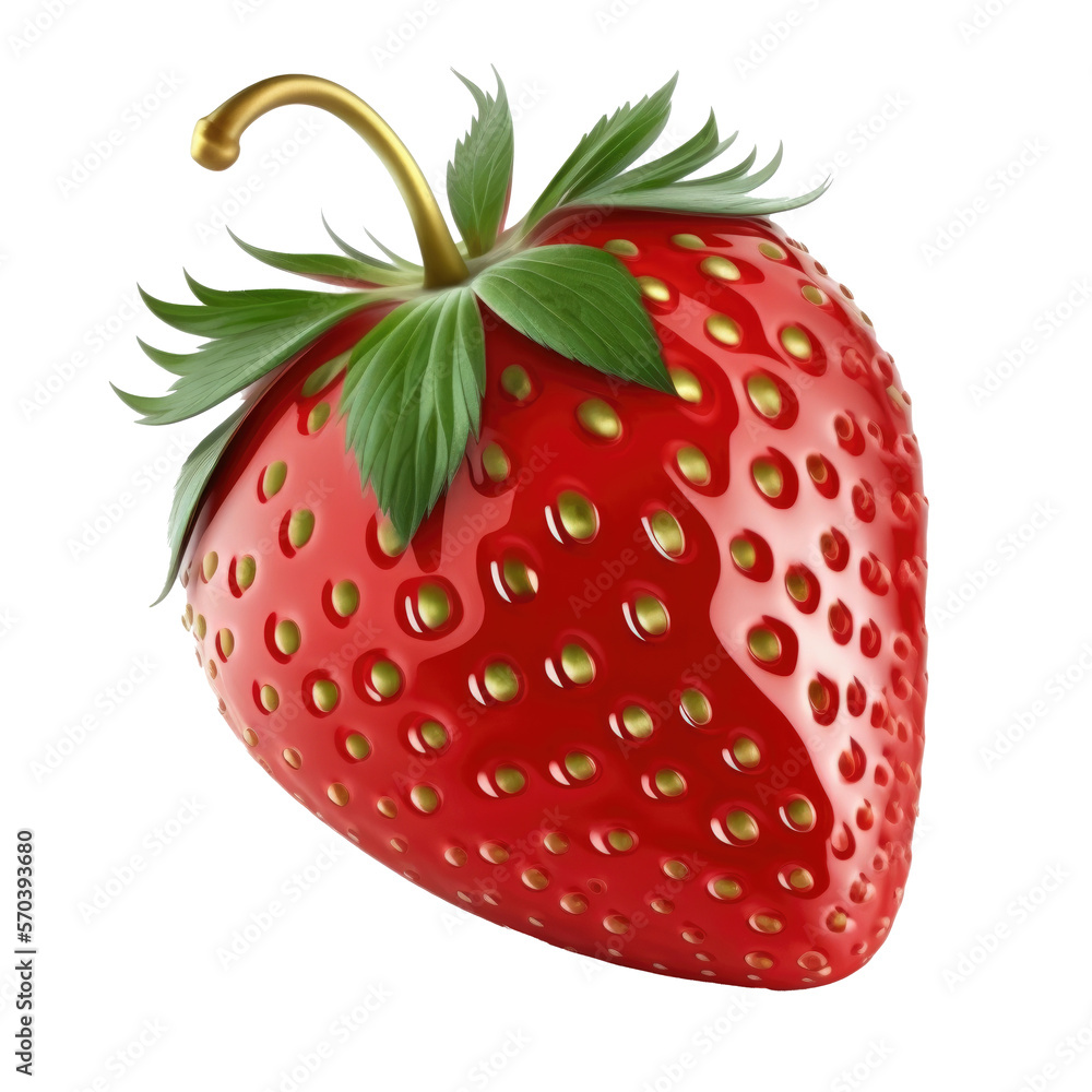 Obraz premium Red Strawberry Isolated Illustration Generative AI