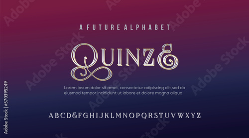 Elegant alphabet serif font. Minimal Fashion Thin Line Classic Font. Vector illustration