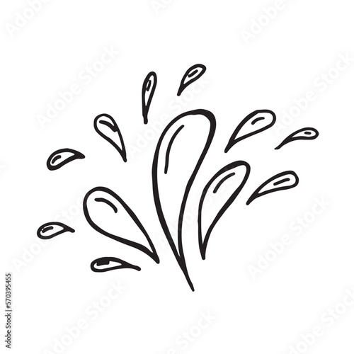 doodle water burst splash illustration hand drawing style vector