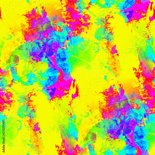 Colorful abstract background with many irregular stains. Seamless pattern in grunge style. 