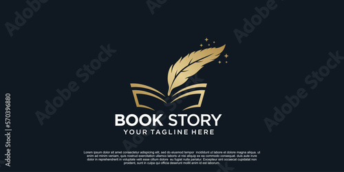 Book story logo design with simple concept Premium Vector Part 2