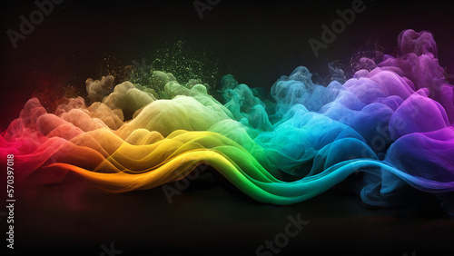 Rainbow Colors Gay Pride Gradient Smoke Background, Generative AI