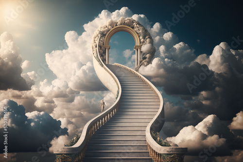 Fotografia A Stairway to Heaven Background - Stairways Series - Stairway to Heaven backgrou